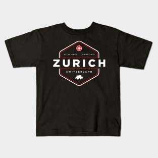 Zurich Switzerland Map Flag Kids T-Shirt